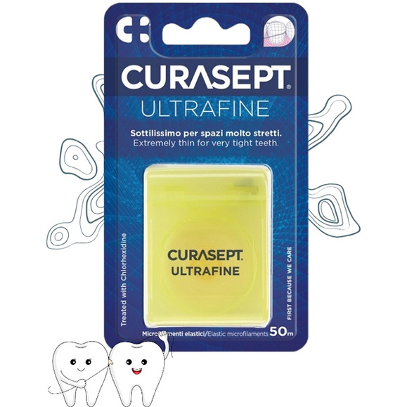 Nić dentystyczna niewoskowana z chlorheksydyną 50 m