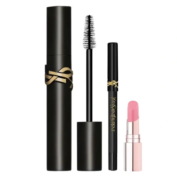 Zestaw tusz + mini kredka do oczu + mini balsam do ust