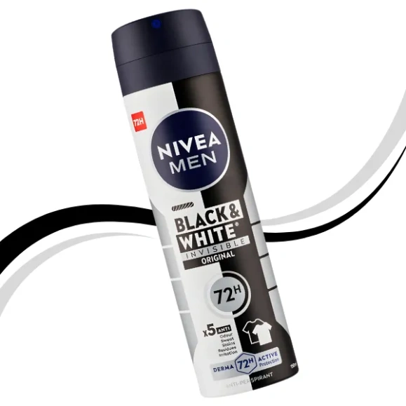 Men Black&White Invisible antyperspirant w sprayu męski 150 ml