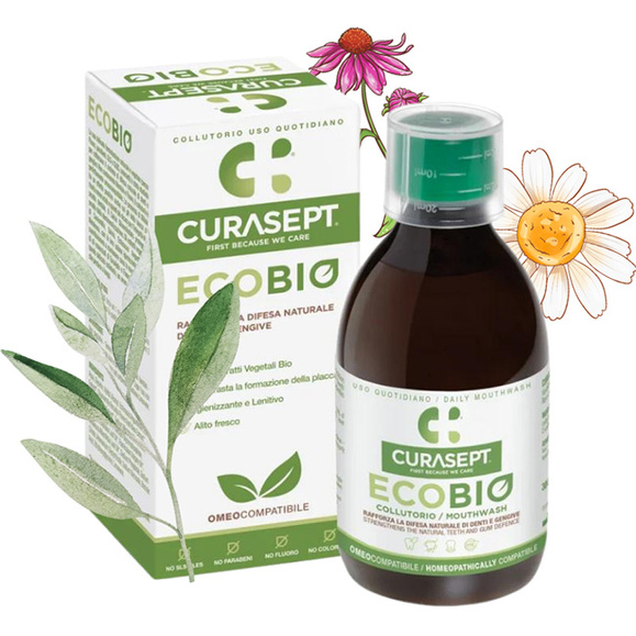 ECOBIO naturalny płyn do płukania jamy ustnej bez fluoru i mentolu 300 ml