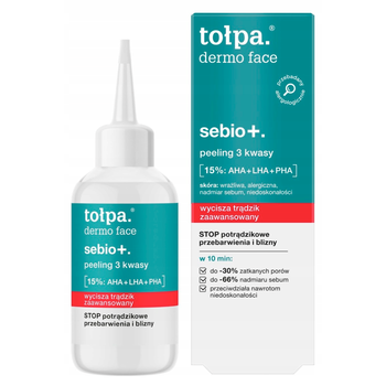 Dermo Face sebio+ peeling 3 kwasy 15%: AHA + LHA + PHA 50 ml