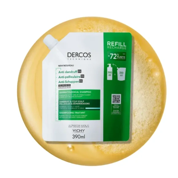 Dercos DS Refill szampon przeciwłupieżowy do włosów tłustych 500 ml
