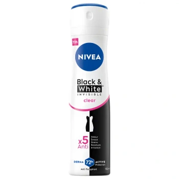 Black White Invisible Clear 72H antyperspirant w sprayu damski 150 ml