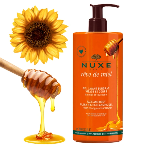 Rêve de Miel żel ultrabogaty do mycia twarzy i ciała z miodem 750 ml